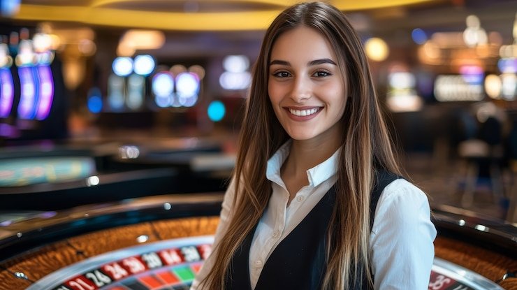 Tombol Cash Out pada meja roulette langsung